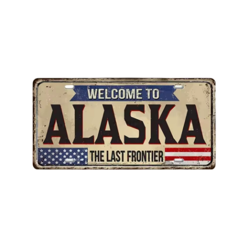 Alaska Vintage State Metal Plate