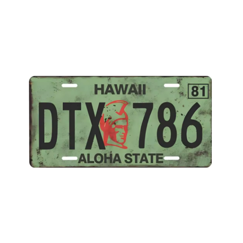 Hawaii Vintage State Metal Plate