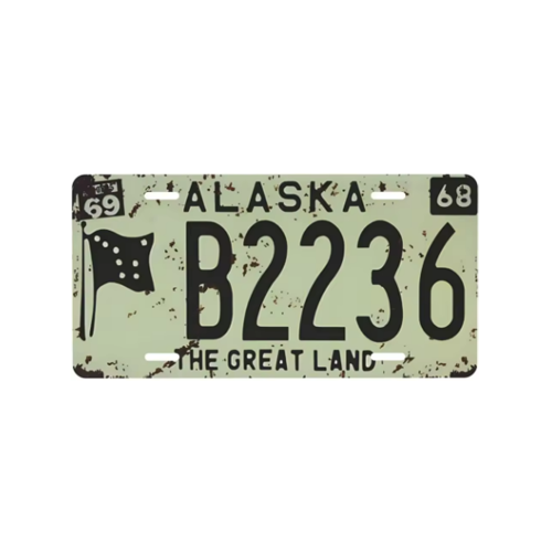 Alaska Vintage State Metal Plate