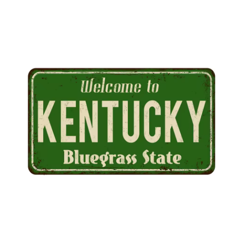 Kentucky Vintage State Metal Plate