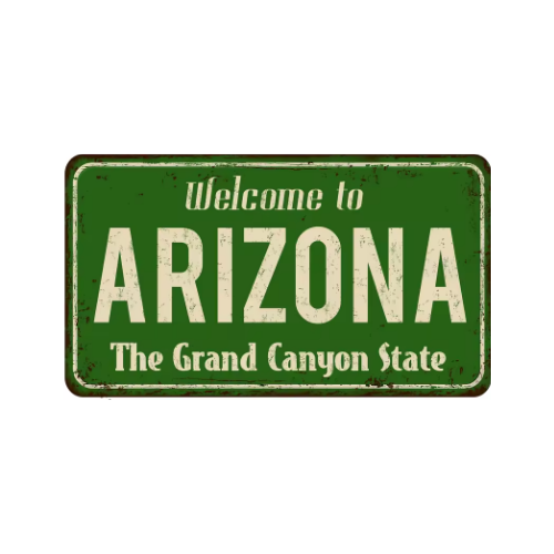 Arizona Vintage State Metal Plate