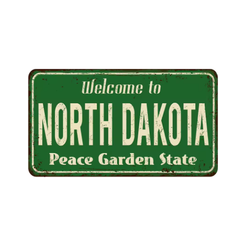 North Dakota Vintage State Metal Plate