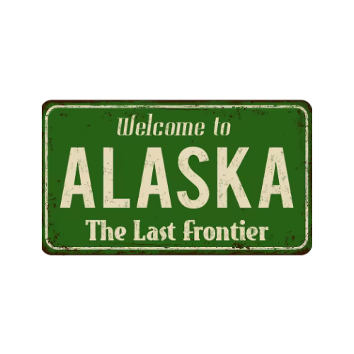 Alaska Vintage State Metal Plate